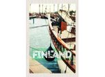 Vianmo Insegna In Legno 30X20 Cm Finnland Wasser Meer Schiff