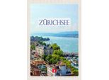 Vianmo Insegna In Legno 30X20 Cm Schweiz ZüRichsee Wald Stadt Gebirge