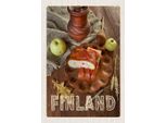 Vianmo Insegna In Legno 30X20 Cm Finnland Apfel Delikatesse
