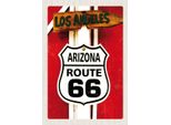 Vianmo Insegna In Legno 30X20 Cm Usa Los Angeles Arizoa Route 66