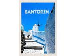 Vianmo Insegna In Legno 30X20 Cm Santorini Griechenland WeißE Treppen