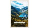 Vianmo Insegna In Legno 30X20 Cm Skandinawien Natur Meer Gebirge Schiff