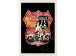 Vianmo Insegna In Legno 30X20 Cm Usa Amerika Route Us 66 Motorrad Frau