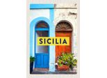 Vianmo Insegna In Legno 30X20 Cm Sizilien Architektur Mittelalter Blume