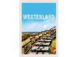 Vianmo Insegna In Legno 30X20 Cm Westerland Gehweg Am Strand Meer Trip