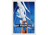 Vianmo Insegna In Legno 30X20 Cm San Francisco BrüCke Flugzeug Himmel