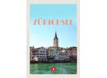 Vianmo Insegna In Legno 30X20 Cm ZüRich Schweiz Ausblick See Auf Stadt