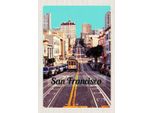 Vianmo Insegna In Legno 30X20 Cm San Francisco Stadt StraßE StraßEnbahn