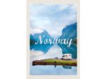 Vianmo Insegna In Legno 30X20 Cm Norwegen Camping Meer Natur