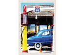 Vianmo Insegna In Legno 30X20 Cm Amerika Chicago Route 66 Tankstelle
