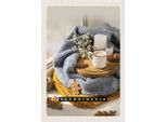 Vianmo Insegna In Legno 30X20 Cm Skandinawien Wolle Kaffee Herbst Kerze