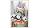 Vianmo Insegna In Legno 30X20 Cm Finnland Hirsch Adventsteller