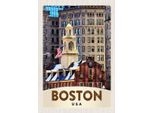 Vianmo Insegna In Legno 30X20 Cm Amerika Usa Boston Architektur
