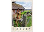 Vianmo Insegna In Legno 30X20 Cm Lettland Natur HäUschen Europa