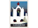 Vianmo Insegna In Legno 30X20 Cm Santorini Innsel Meer Kreuz Kirche