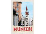 Vianmo Insegna In Legno 30X20 Cm MüNchen Aussicht Architektur Stadt