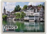 Vianmo Insegna Di Latta 30X40 Cm ZüRich Schweiz Altstadt Fluss