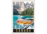 Vianmo Insegna In Legno 30X20 Cm Kanada Europa Meer Gebirge Boot