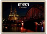 Vianmo Insegna Di Latta 30X40 Cm KöLn HohenzollernbrüCke Nacht