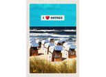 Vianmo Insegna In Legno 30X20 Cm Ostsee StranköRbe Meer Strand Natur