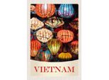 Vianmo Insegna In Legno 30X20 Cm Vietnam Asien Bunte Laterne Kultur
