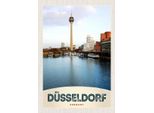 Vianmo Insegna In Legno 30X20 Cm Deutschland DüSseldorf Fernseherturm