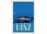 Vianmo Insegna In Legno 30X20 Cm Binz Seebad Haus Meer Abend
