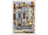 Vianmo Insegna In Legno 30X20 Cm Palermo Italien Skulptur Altstadt