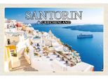 Vianmo Insegna In Legno 12X18 Cm Santorin Griechenland Fira Hauptstadt