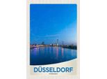 Vianmo Insegna In Legno 30X20 Cm DüSseldorf Fluss Stadt BrüCke Turm