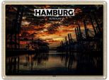 Vianmo Insegna Di Latta 30X40 Cm Hamburg Hafen Sonnenuntergang