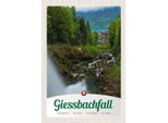Vianmo Insegna In Legno 30X20 Cm Giessbachfall Wald Wasserfall Natur