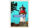 Vianmo Insegna In Legno 30X20 Cm Hiddensee Leuchtturm Strand Meer