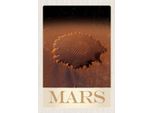 Vianmo Insegna In Legno 30X20 Cm Mars Weltraum Abdruck Roter Planet