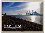 Vianmo Insegna Di Latta 30X40 Cm Hamburg Elbstrand Hafen Fluss