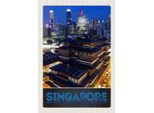 Vianmo Insegna In Legno 30X20 Cm Singapur Stadt Asien Hochhaus Indien