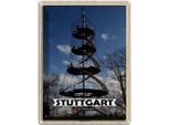 Vianmo Insegna Di Latta 40X30 Cm Stuttgart Killesbergturm