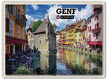 Vianmo Insegna Di Latta 30X40 Cm Genf Schweiz Altstadt Fluss