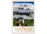 Vianmo Insegna In Legno 30X20 Cm Iseltwald Gebirge Schnee Wald Schloss