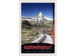 Vianmo Insegna In Legno 30X20 Cm Gornergrat Schweiz Gebirge Schnee Bahn