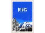 Vianmo Insegna In Legno 30X20 Cm Davos Winterzeit Skiwintertour