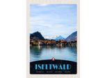 Vianmo Insegna In Legno 30X20 Cm Iseltwald See Schnee Gebirge