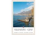 Vianmo Insegna In Legno 30X20 Cm Villeneuve-Genf Schweiz Wanderung