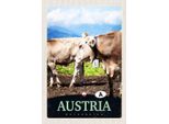 Vianmo Insegna In Legno 30X20 Cm ÖSterreich Tiere Weide Natur Gebirge