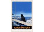 Vianmo Insegna In Legno 30X20 Cm Jungfraujoch Schweiz Rabe Winter Natur