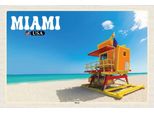 Vianmo Insegna In Legno 12X18 Cm Miami Usa Strand Meer