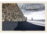 Vianmo Insegna In Legno 12X18 Cm Santorin Griechenland Schwarzer Strand