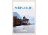 Vianmo Insegna In Legno 30X20 Cm Ausblick Auf Schloss Chillon Genfersee