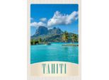 Vianmo Insegna In Legno 30X20 Cm Tahiti Amerika Insel Blaues Meer Natur