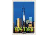 Vianmo Insegna In Legno 18X12 Cm New York Usa One World Trade Center